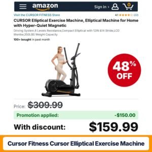 CURSOR FITNESS CURSOR Elliptical Exercise Machine Amazon promo code HP1GZYCJ – 48% off