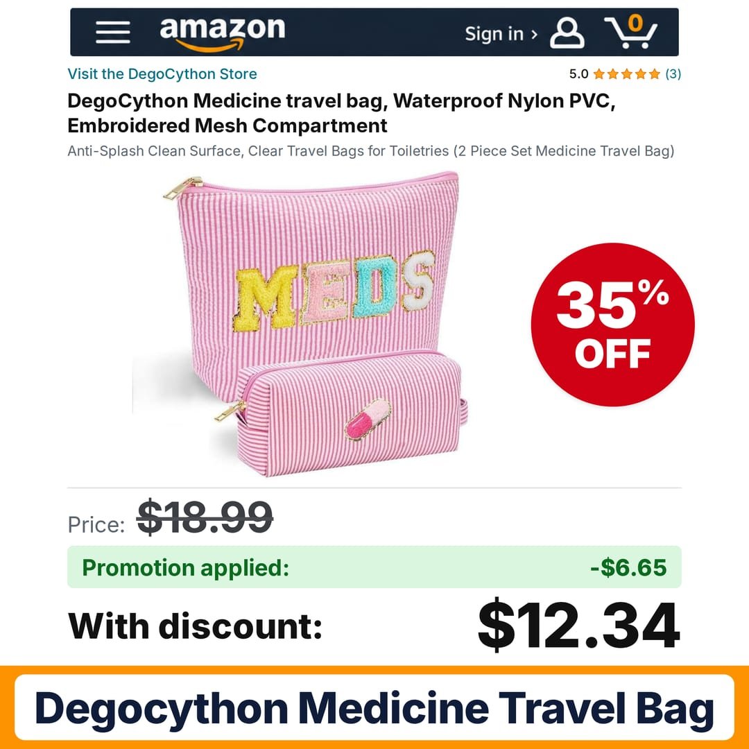 DegoCython Medicine travel bag Amazon promo code WZ763NVO – 35% off