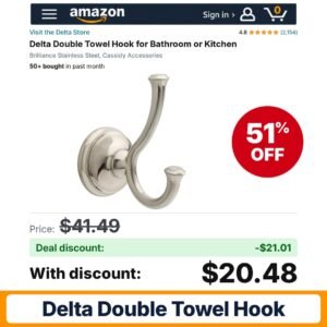 Delta Double Towel Hook – 51% off