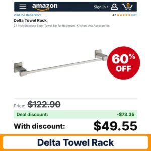 Delta Towel Rack – 60% off