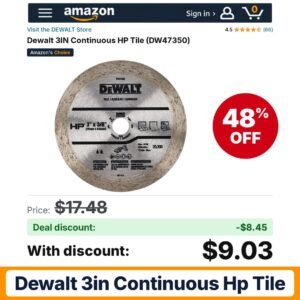 Dewalt 3IN Continuous HP Tile – 48% off