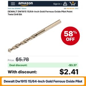DEWALT DW1915 15/64-Inch Gold Ferrous Oxide Pilot – 58% off