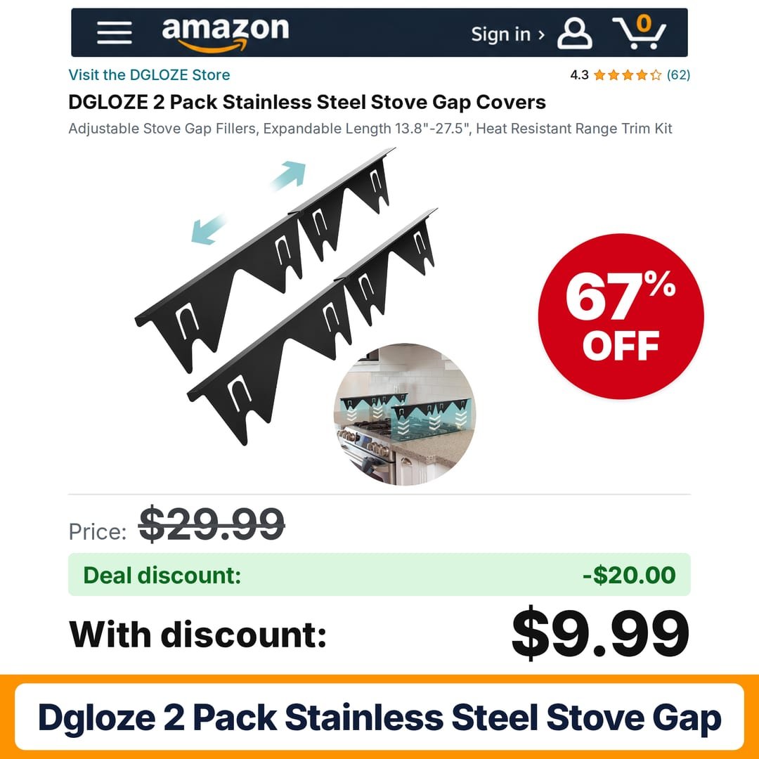 DGLOZE 2 Pack Stainless Steel Stove Gap – 67% off