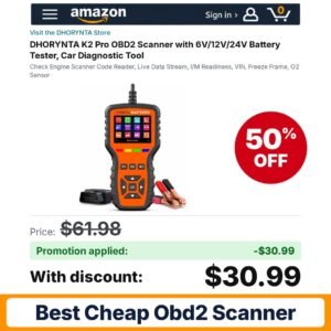 DHORYNTA K2 Pro OBD2 Scanner Amazon promo code 94F7Y73S – 50% off