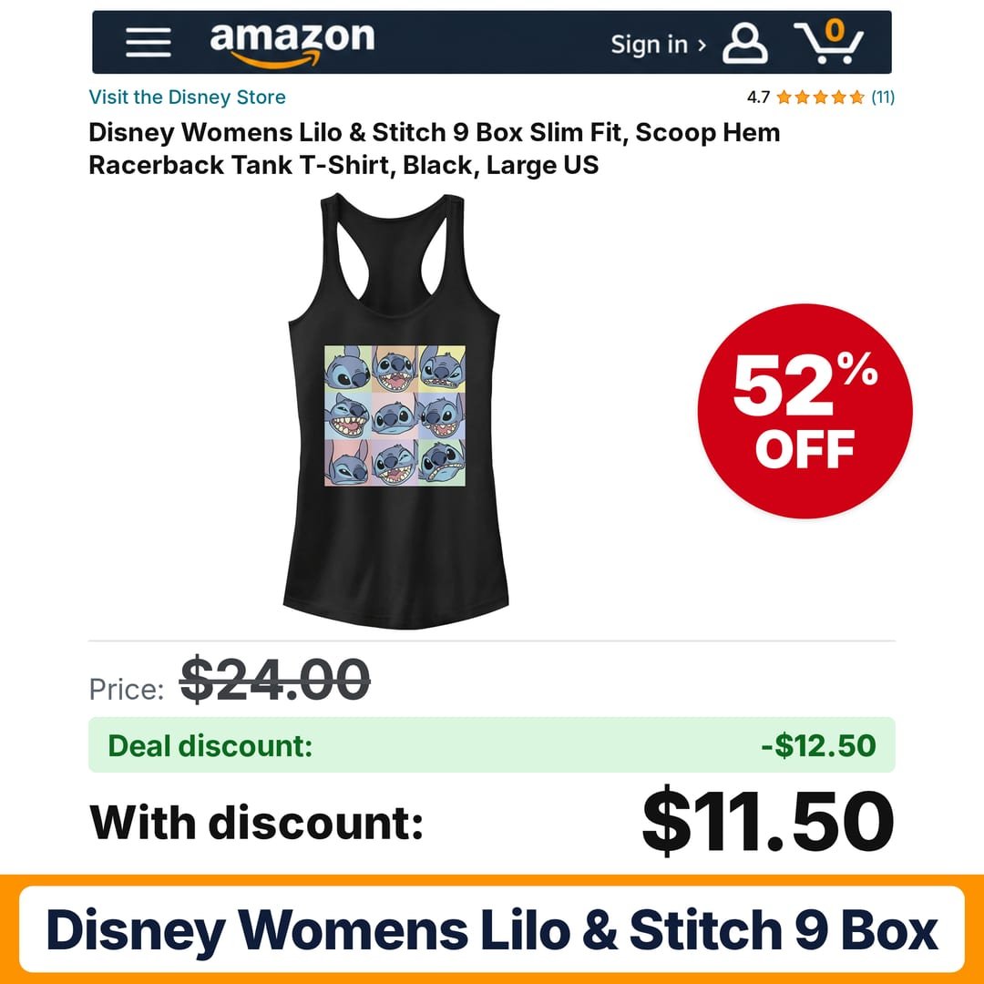 Disney Womens Lilo & Stitch 9 Box – 52% off