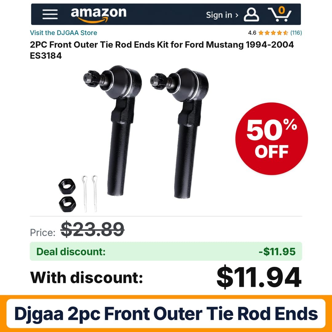 DJGAA 2PC Front Outer Tie Rod Ends – 50% off