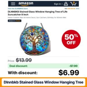 DLNNBKB Stained Glass Window Hanging Tree – 50% off