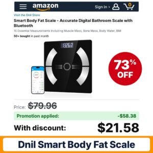 Dnil Smart Body Fat Scale Amazon promo code 6HV65ZCL – 73% off
