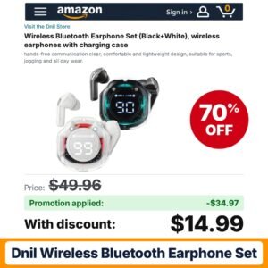 Dnil Wireless Bluetooth Earphone Set Amazon promo code A4L48GS5 – 70% off