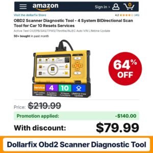 dollarfix OBD2 Scanner Diagnostic Tool Amazon promo code 4O7U2JLW – 64% off