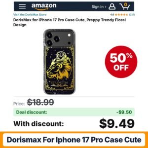 DorisMax for iPhone 17 Pro Case Cute – 50% off