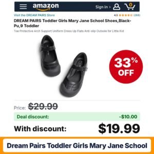 DREAM PAIRS Toddler Girls Mary Jane School – 33% off