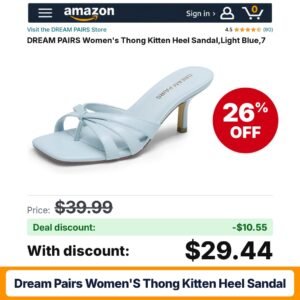 DREAM PAIRS Women's Thong Kitten Heel Sandal – 26% off