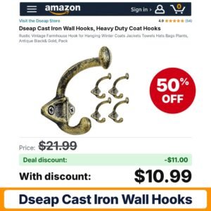 Dseap Cast Iron Wall Hooks – 50% off