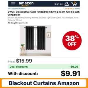 DWCN Blackout Curtains – 38% off