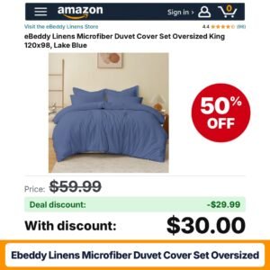 eBeddy Linens Microfiber Duvet Cover Set Oversized – 50% off