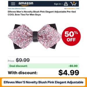 Elfeves Men's Novelty Blush Pink Elegant Adjustable – 50% off