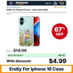 ENDIY for iPhone 16 Case – 67% off