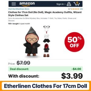 Etherlinen Clothes for 17cm Doll – 50% off