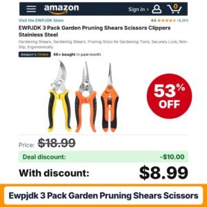 EWPJDK 3 Pack Garden Pruning Shears Scissors – 53% off