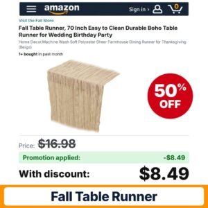 Fall Table Runner Amazon promo code OMMIGRPU – 50% off