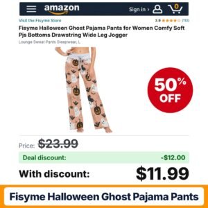 Fisyme Halloween Ghost Pajama Pants – 50% off