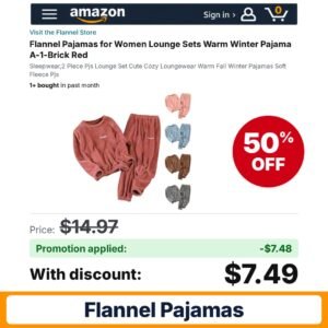 Flannel Pajamas Amazon promo code SF8KCMSM – 50% off