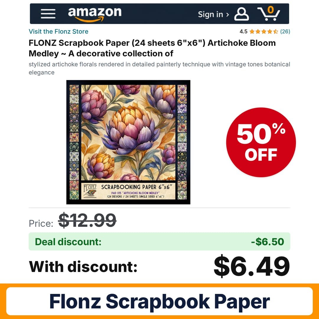 FLONZ Scrapbook Paper – 50% off