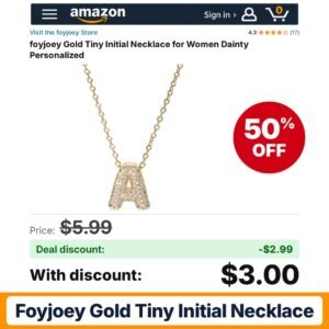 foyjoey Gold Tiny Initial Necklace – 50% off