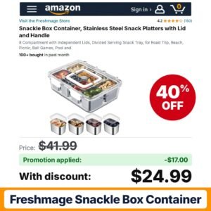 Freshmage Snackle Box Container Amazon promo code NS0KE4NZ – 40% off