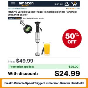 FRESKO Variable Speed Trigger lmmersion Blender Handheld Amazon promo code 89VIG8BH – 50% off