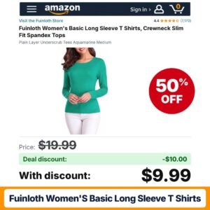 Fuinloth Women's Basic Long Sleeve T Shirts – 50% off
