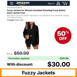 Fuzzy Jackets Amazon promo code UBBE9ANO – 50% off