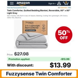 Fuzzysense Twin Comforter Amazon promo code GT2363PD – 50% off
