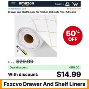 Fzzcvo Drawer and Shelf Liners – 50% off