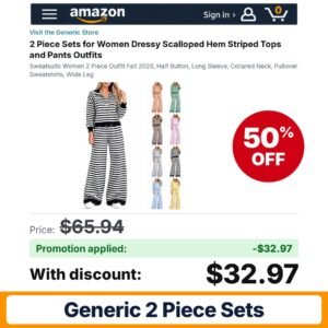 Generic 2 Piece Sets Black Amazon promo code J63LUDEF – 50% off