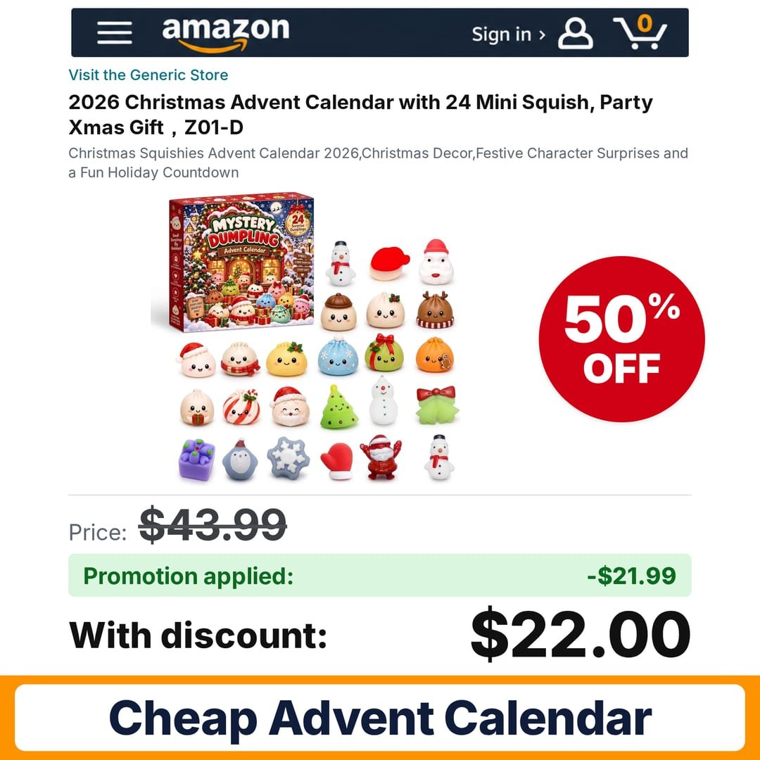 Generic 2026 Christmas Advent Calendar Amazon promo code 1FCS4WOH – 50% off