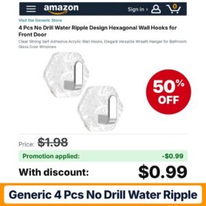 Generic 4 Pcs No Drill Water Ripple Amazon promo code OMMIGRPU – 50% off