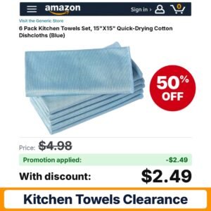Generic 6 Pack Kitchen Towels Set Amazon promo code OMMIGRPU – 50% off