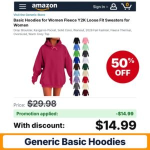 Generic Basic Hoodies Amazon promo code 4LUYJCFK – 50% off