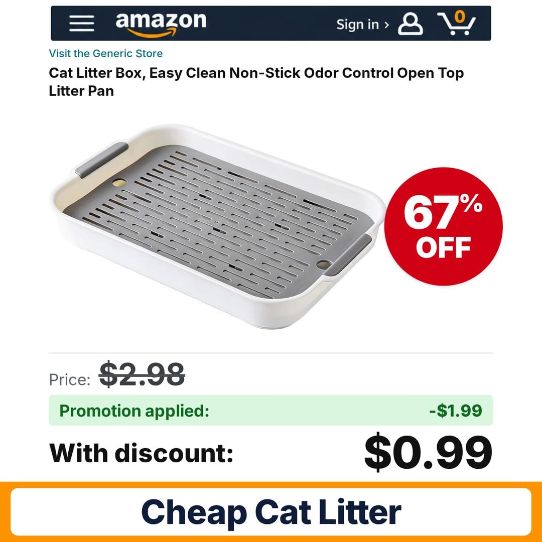 Generic Cat Litter Box Amazon promo code OUGEL8OE – 67% off