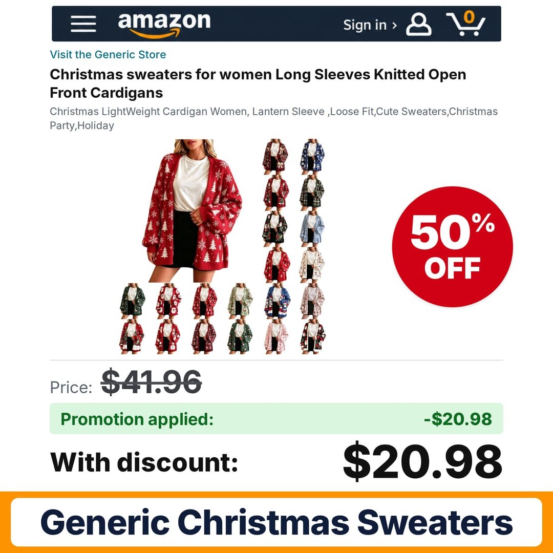 Generic Christmas sweaters 01-red Amazon promo code 3TKEL6OY – 50% off
