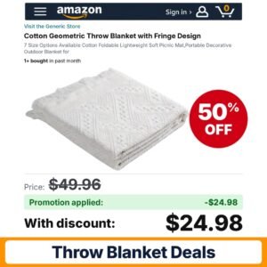 Generic Cotton Geometric Throw Blanket Amazon promo code LEY7K3EN – 50% off