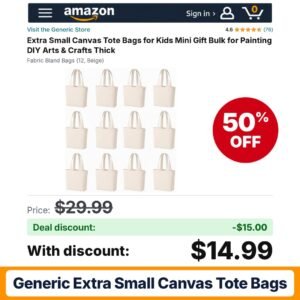 Generic Extra Small Canvas Tote Bags – 50% off
