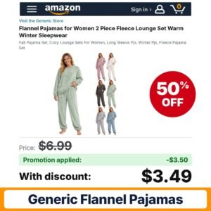 Generic Flannel Pajamas Light Green Amazon promo code 2CT2WPDE – 50% off
