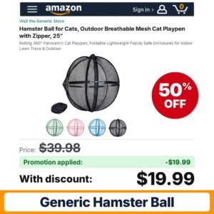 Generic Hamster Ball Amazon promo code SV2R82AB – 50% off