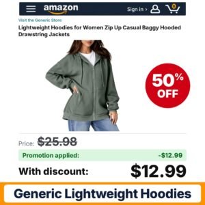 Generic Lightweight Hoodies Amazon promo code N2W8KHLT – 50% off