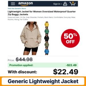 Generic Lightweight Jacket A005green Amazon promo code 1KGZPHHA – 50% off