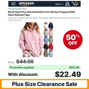 Generic Mock Neck Plus Size Sweatshirts A006green Amazon promo code 1KGZPHHA – 50% off