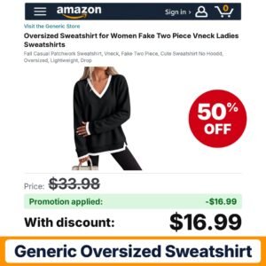 Generic Oversized Sweatshirt C004-black Amazon promo code RA6O55S9 – 50% off